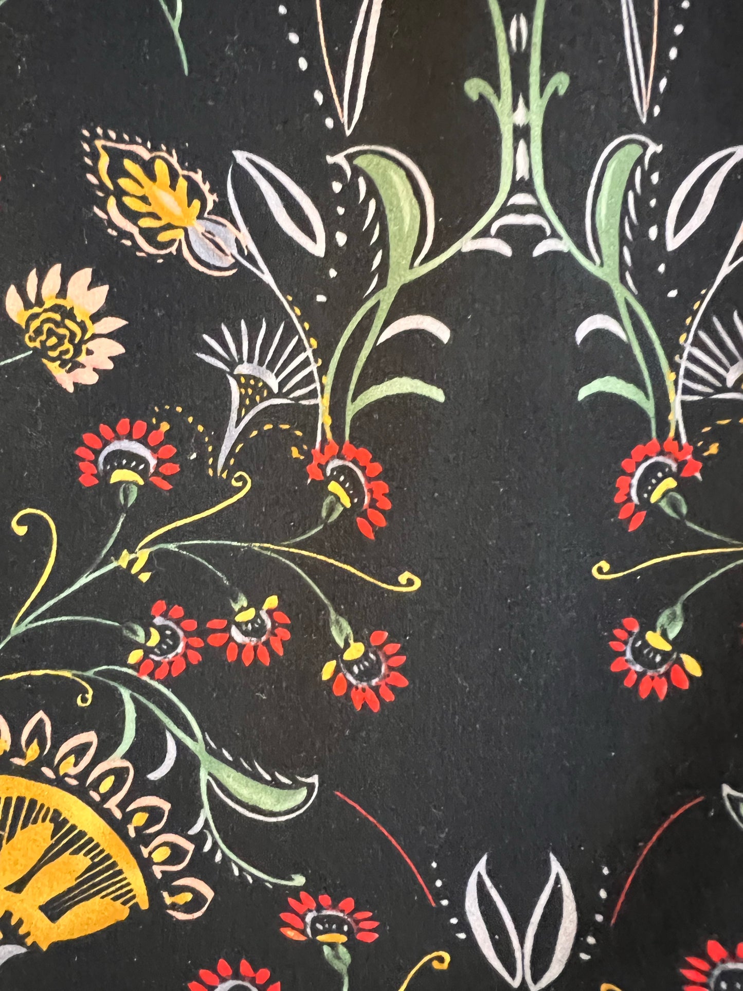 Size L CAbi Black Floral Tank Blouse