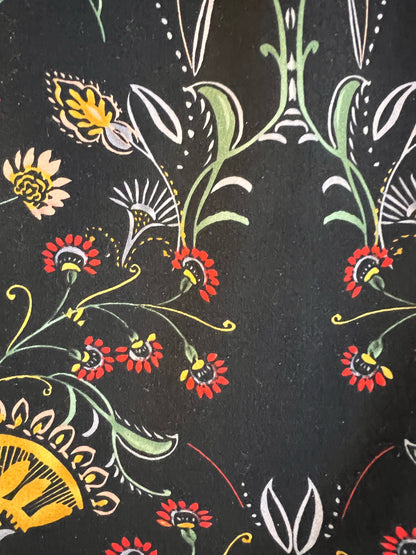 Size L CAbi Black Floral Tank Blouse