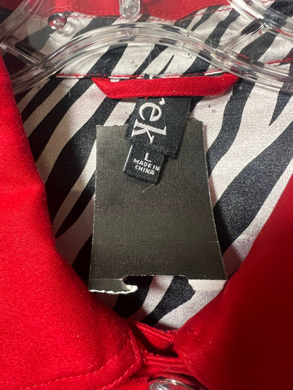 Size L Berek Red Cotton SANTA Embellished Jacket