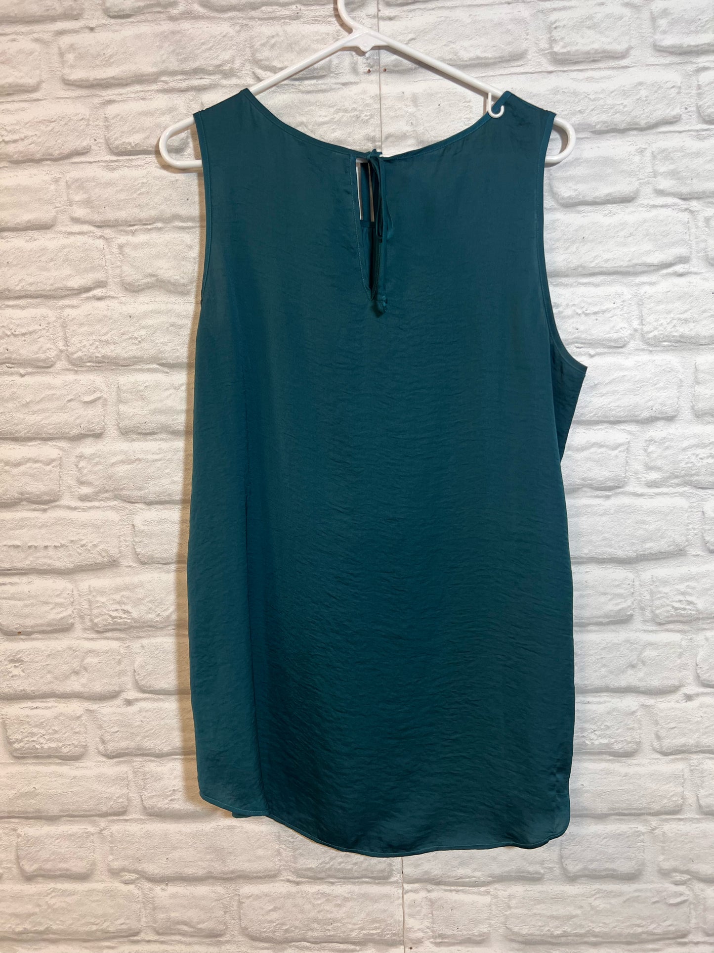 Size L CAbi Teal Blue Silky Tank Blouse