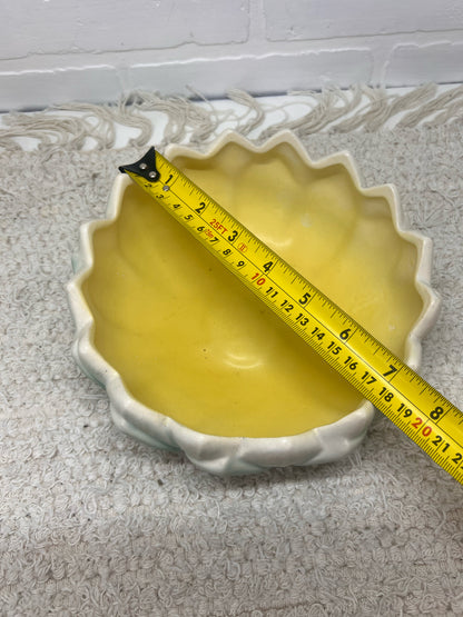Weller Pottery Green & Yellow Lotus Bowl