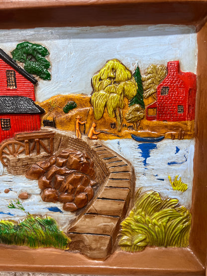Holland Mold Ceramic Diorama Grist Mill