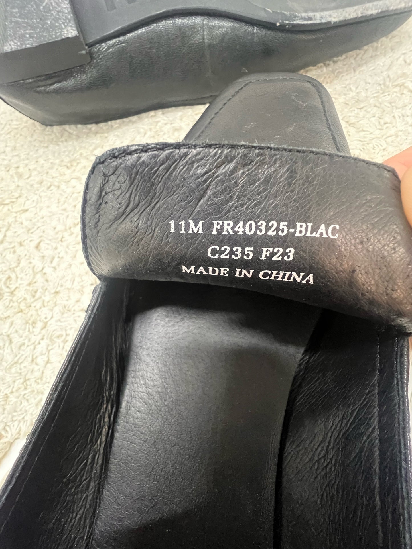Shoe Size 11 Frye Claire Venetian Flat Loafer Shoes Black Leather