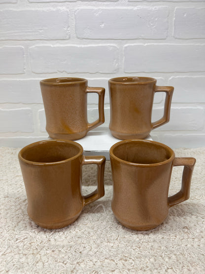 Frankoma Mug Set C5 Brown Pottery - Original Box!