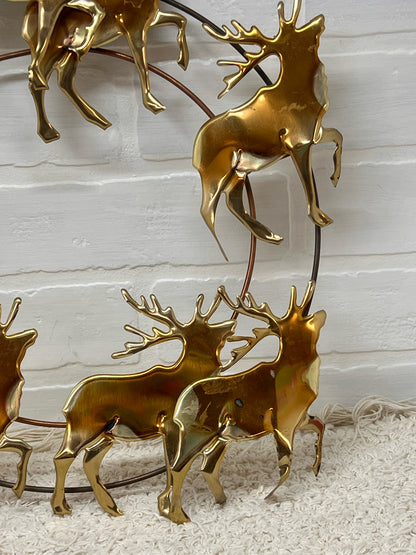 Vintage Metal Deer Wreath