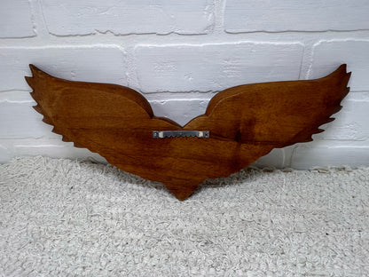 Vintage Wood Carving of Winged Heart