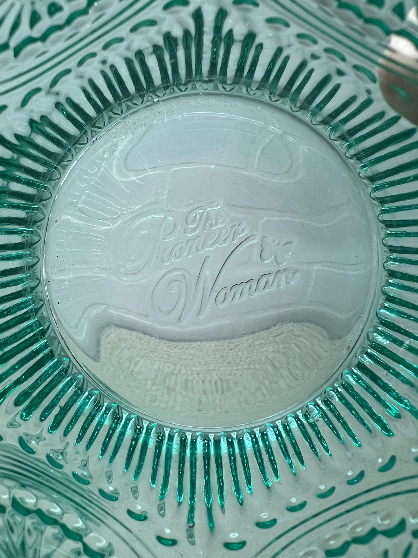 Pioneer Woman Adeline Glass Lidded Jar in Teal