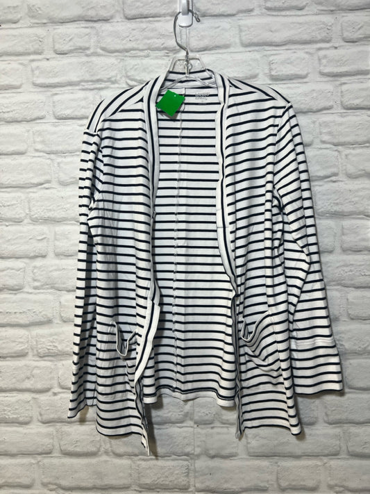 Size XL Land's End striped open front sweater