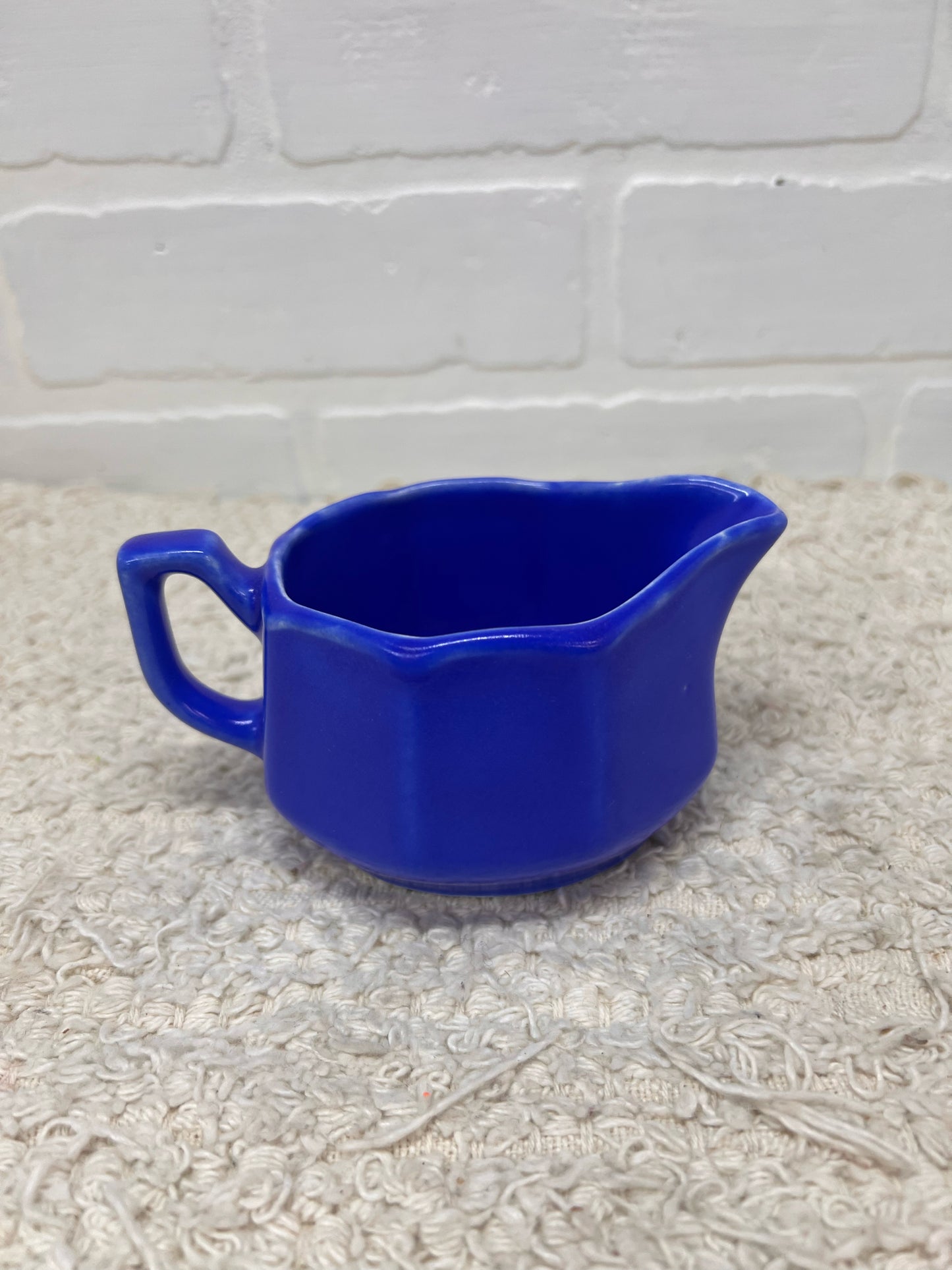 Vintage Cobalt Blue Pottery Cream Pitcher