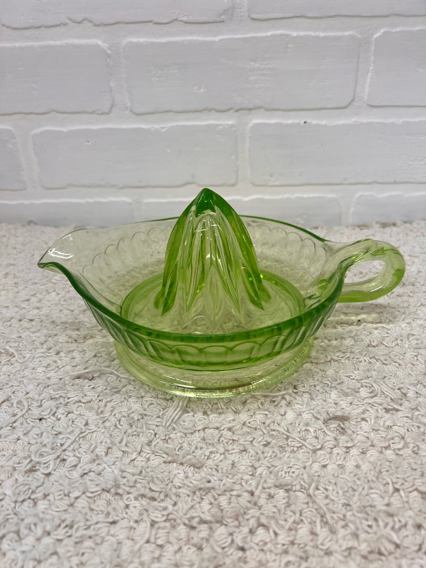 Vintage Uranium Glass Juice Reamer
