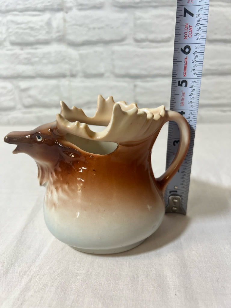 Vintage moose head & antlers Austrian creamer