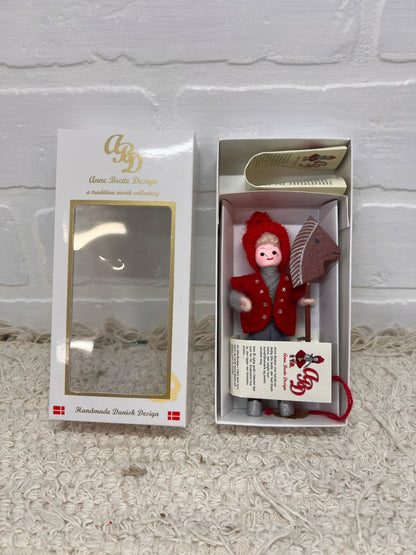 Anne Beate Danish Pixie (Nisse) Figurine – Handmade Scandinavian Holiday Decor, New in Box
