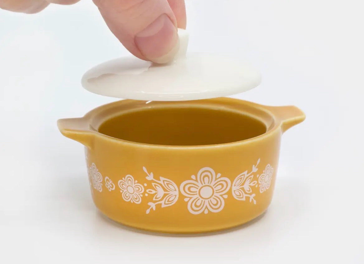 Pyrex or Corningware Inspired Ceramic Trinket Dish