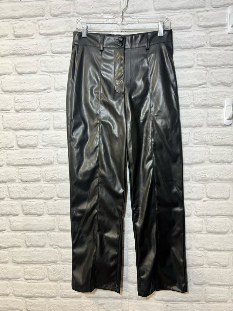 Pink Lily Size M black faux leather pants