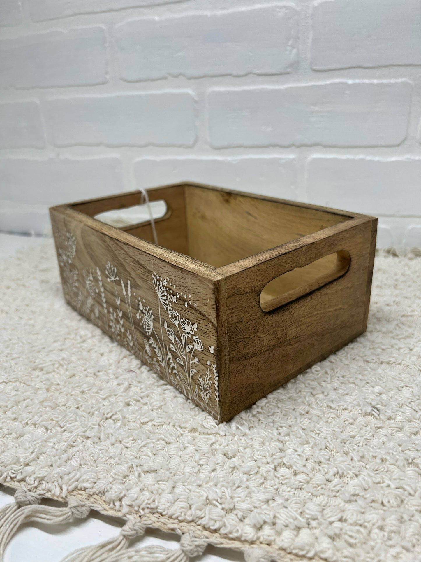 Floral wood box/organizer