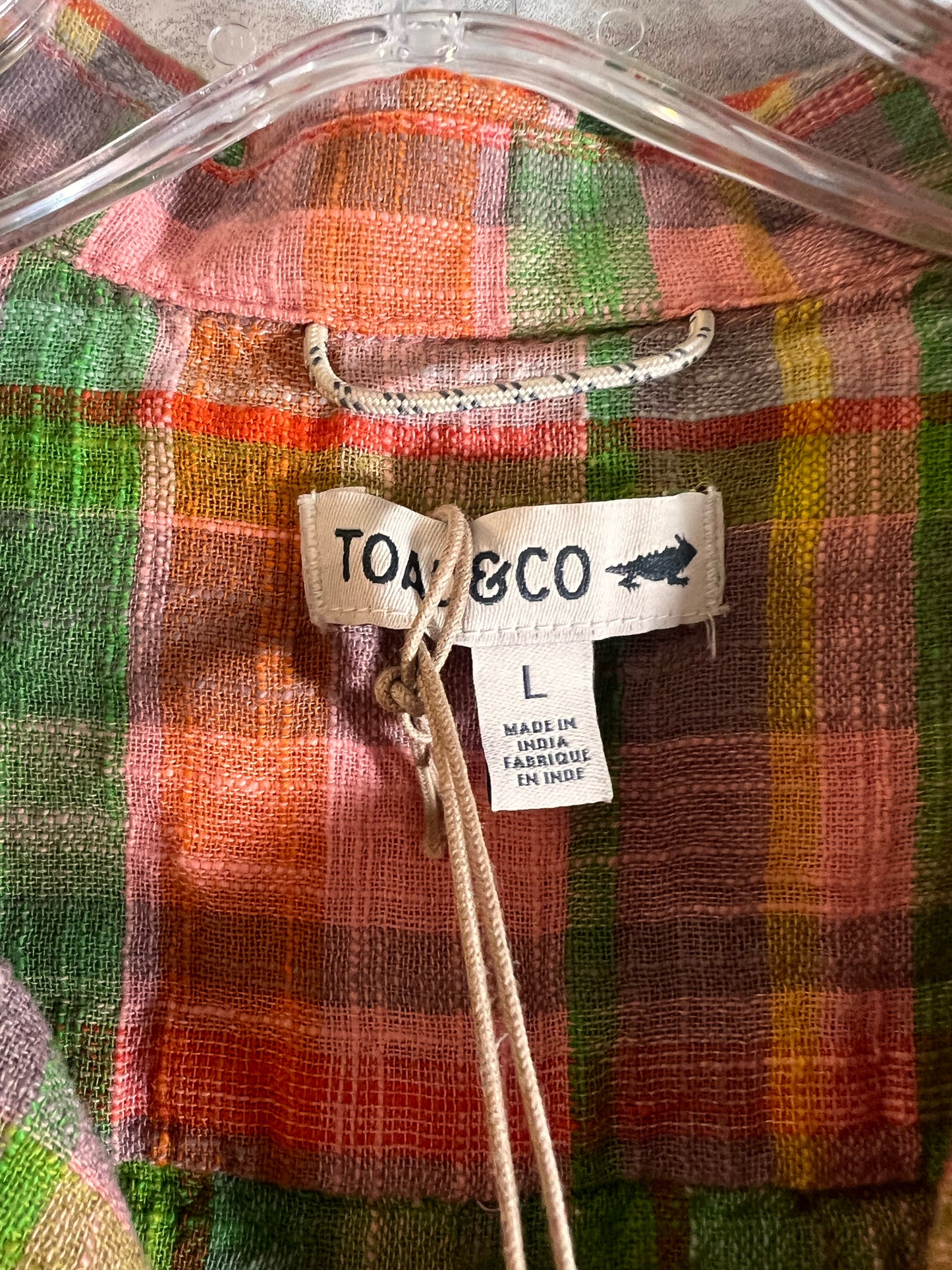 Size L Toad & Co NWT Button Down Plaid Camp Shirt