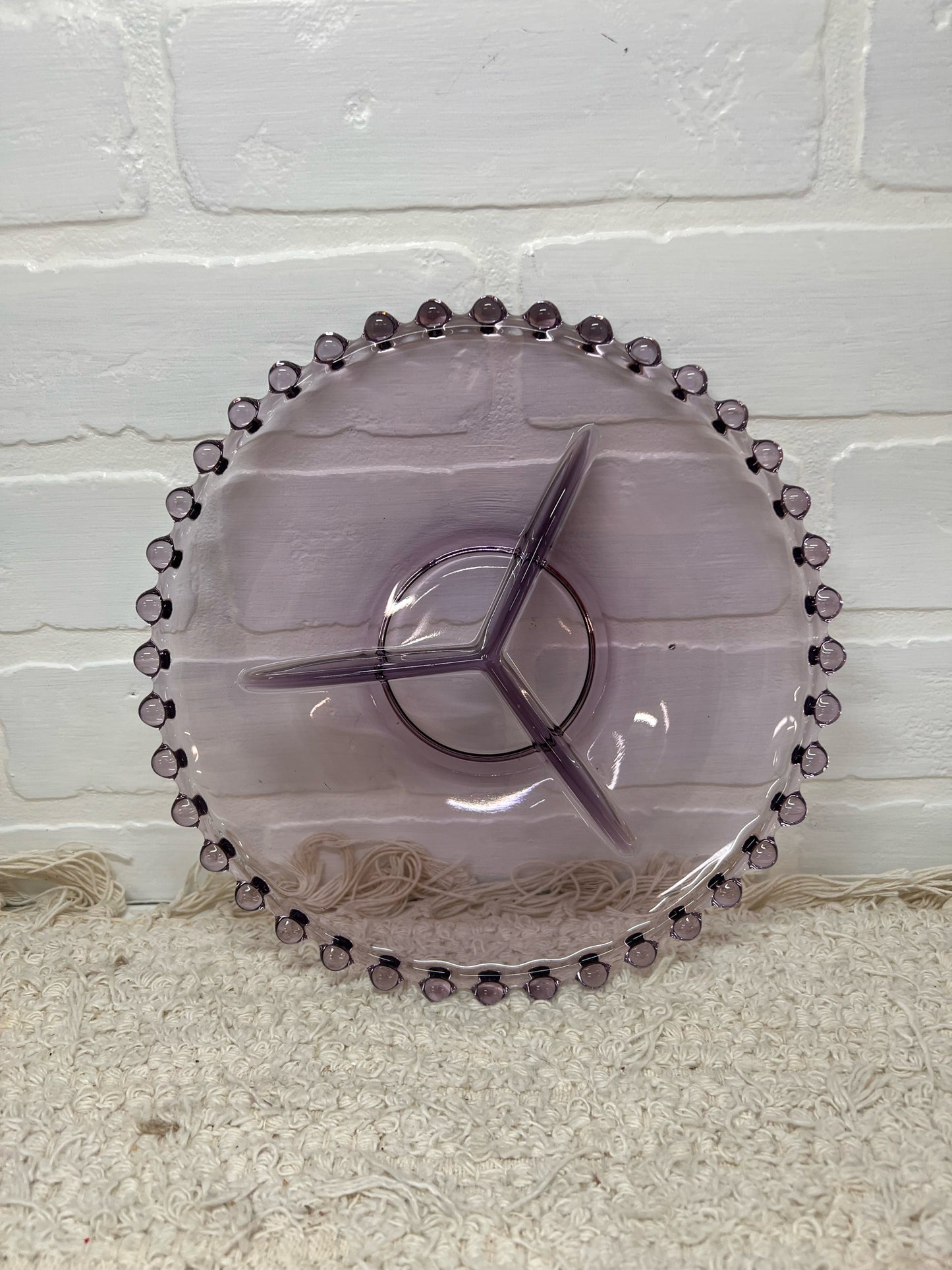 Imperial Glass Amethyst Divided Candlewick Relish Tray