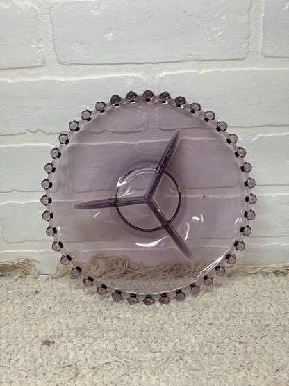 Imperial Glass Amethyst Divided Candlewick Relish Tray