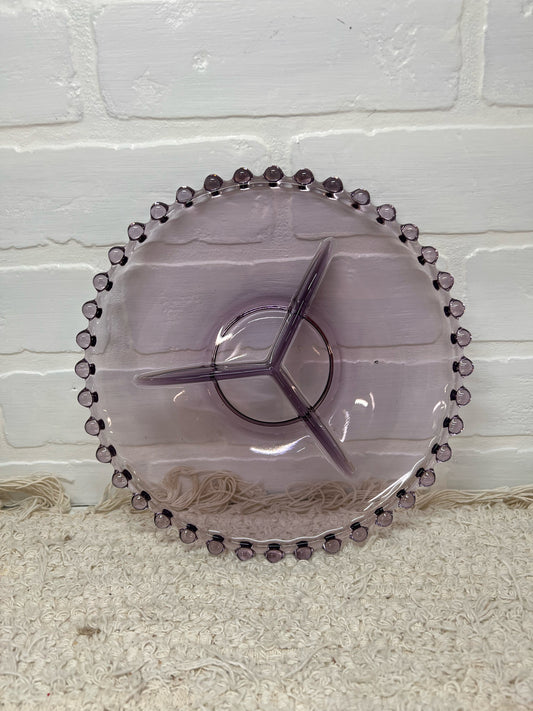 Imperial Glass Amethyst Divided Candlewick Relish Tray