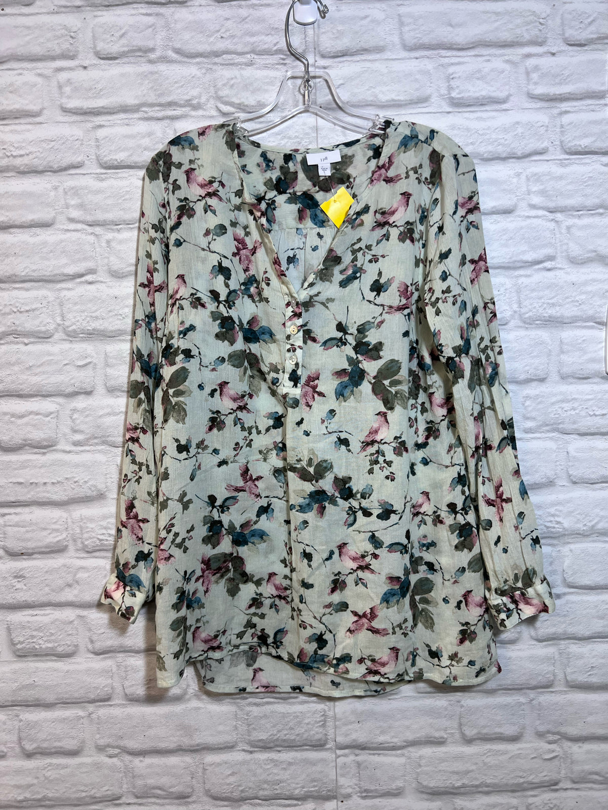 Size S J Jill Green Floral Shirt