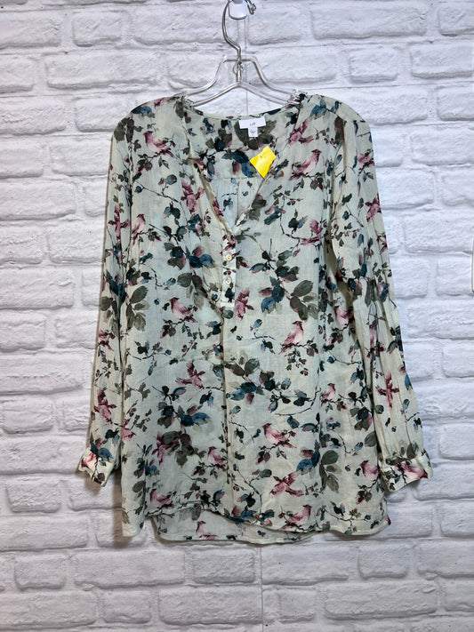 Size S J Jill Green Floral Shirt