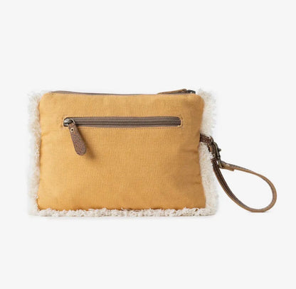 Myra Bag Amber Harvest Embroidered Pouch in Sunshine Tan