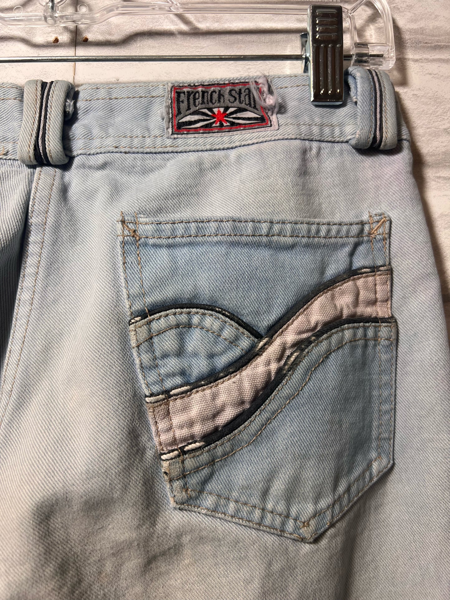 French Star Size 31 Waist Light Wash Long Inseam Wide Leg jeans