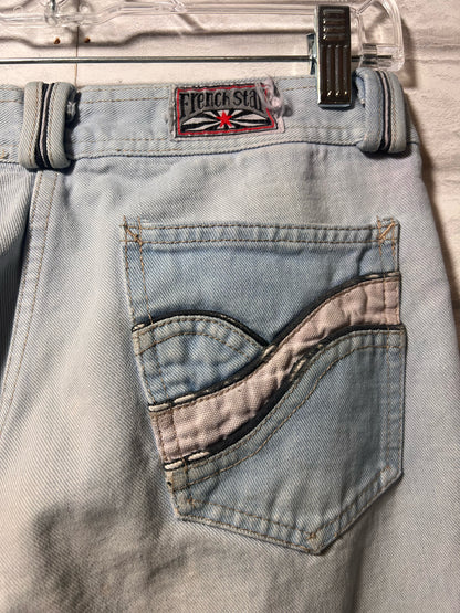 French Star Size 31 Waist Light Wash Long Inseam Wide Leg jeans