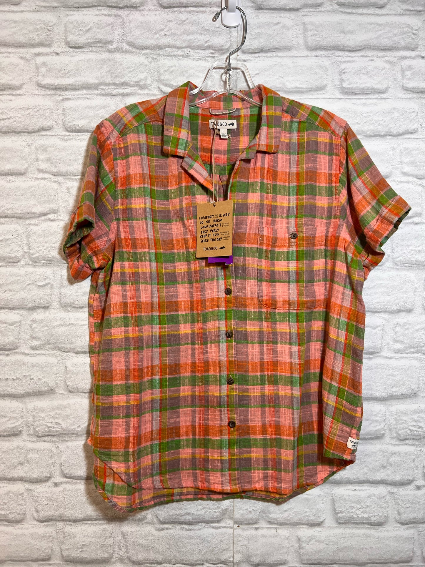 Size L Toad & Co NWT Button Down Plaid Camp Shirt