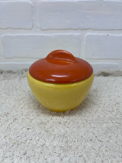Stangl Pottery Sugar Bowl - Art Deco Orange & Yellow