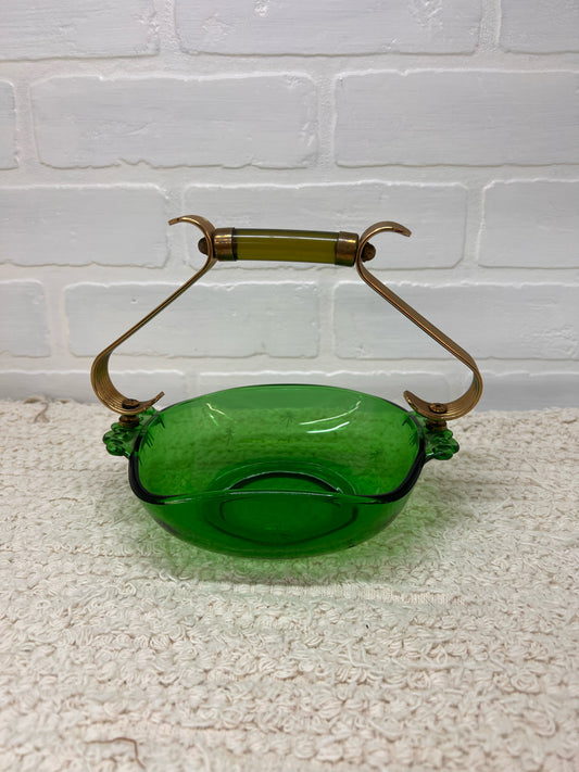 Paden City Emerald Glo Candy Dish