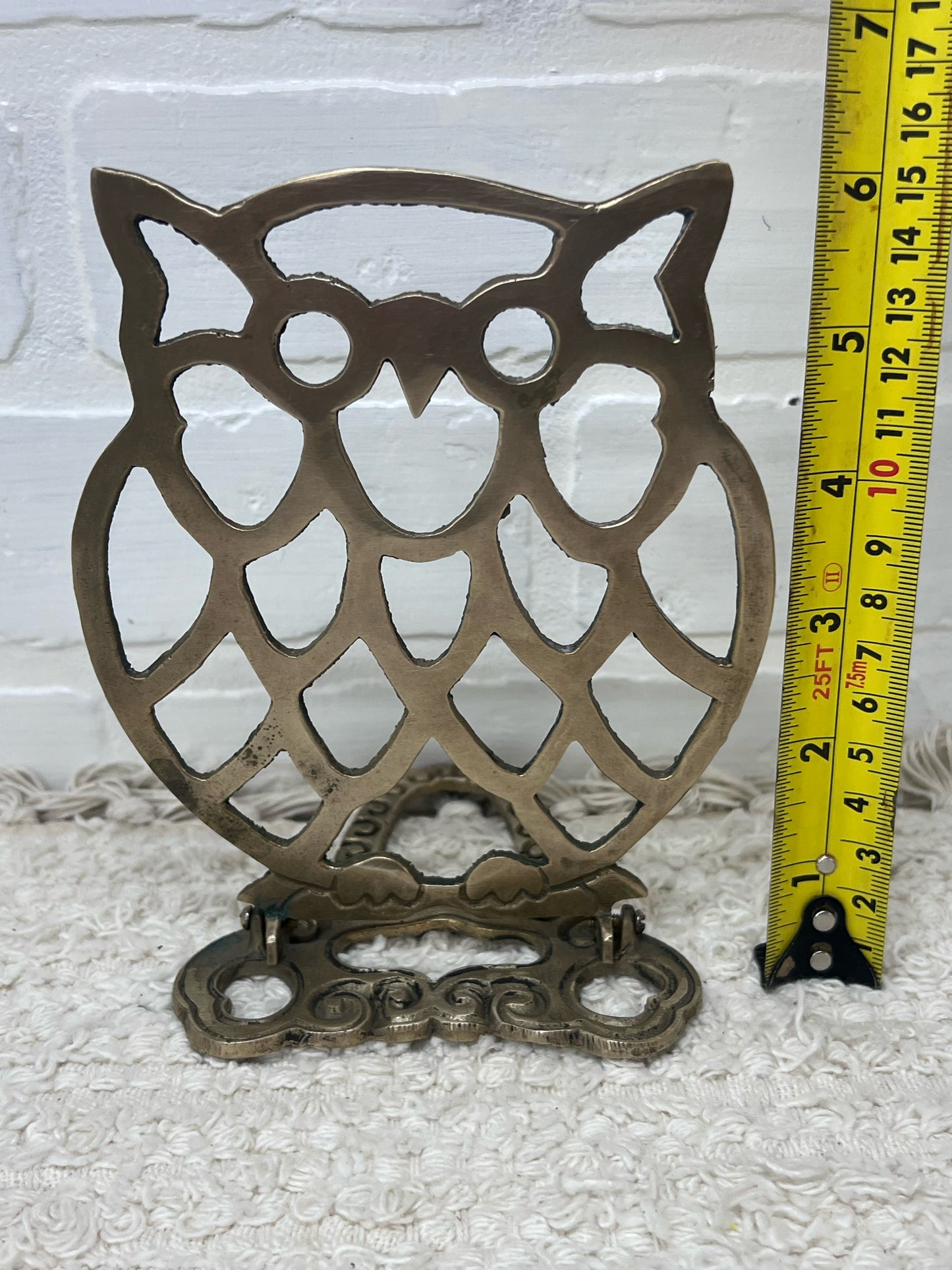 Vintage Brass Owl Folding Book End