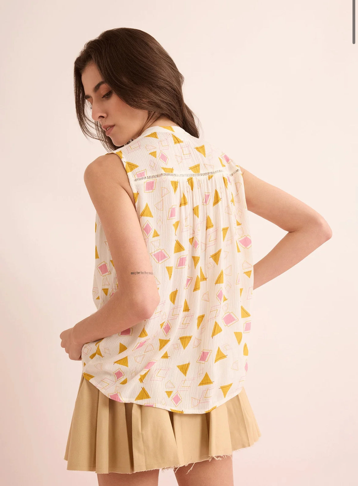 Myra Bag Angelina Sleevess Top in Off White