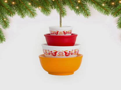 Hand-crafted Resin Vintage Pyrex Inspired Ornament - Multiple Pattern Options