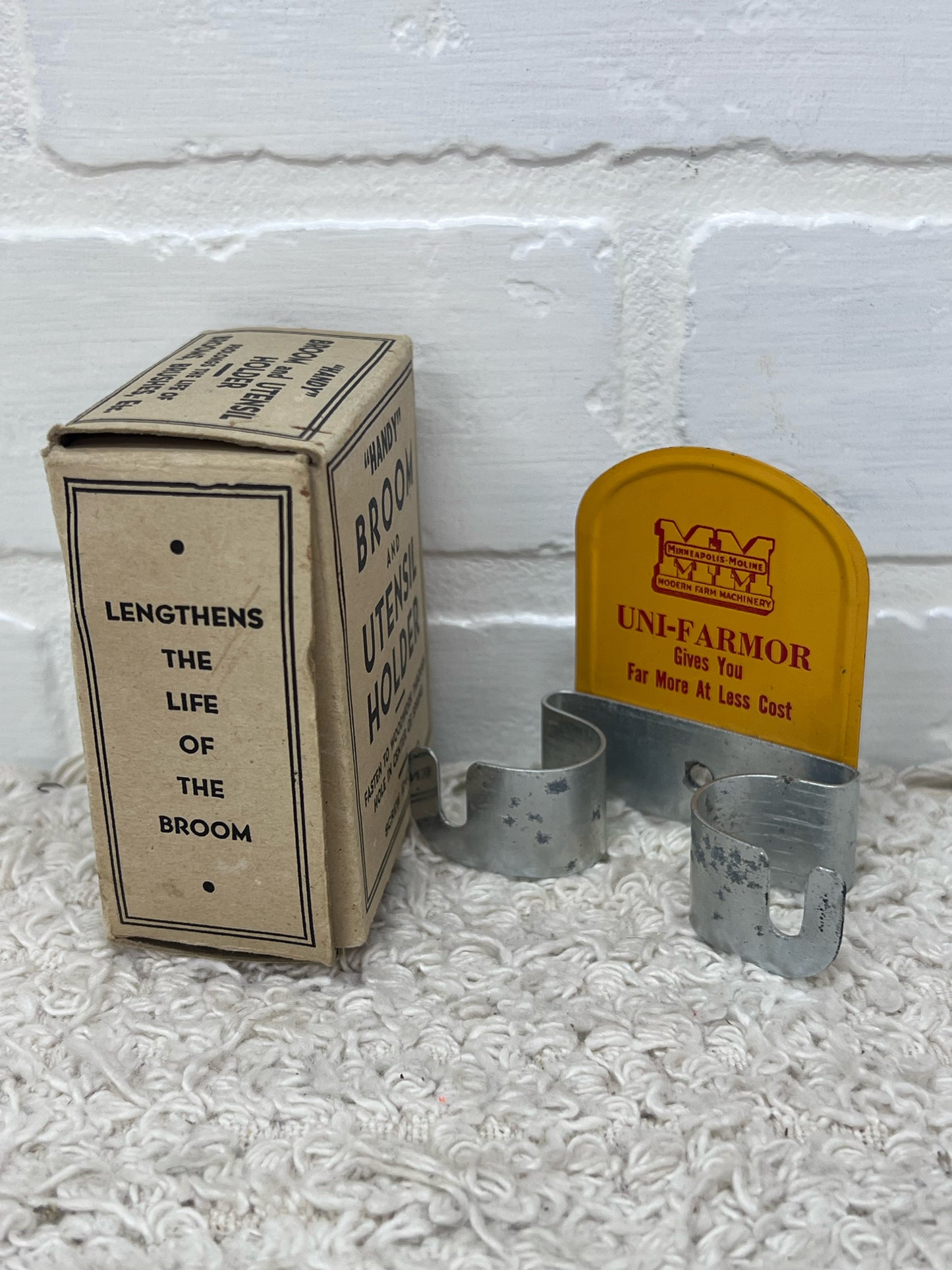 Vintage Advertising Minneapolis Moline Broom Holder New in Box