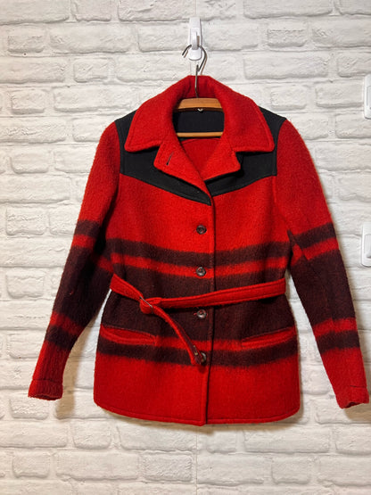 Field & Stream Red & Black Vintage Wool Coat