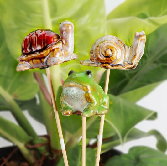 Garden Friends Pottery Plant Pick - Assorted Animals