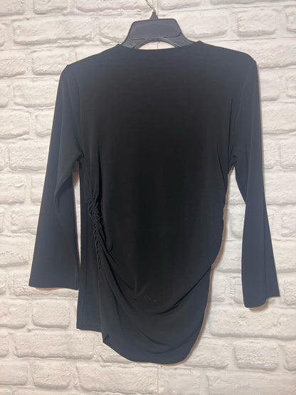 Size M Adrianna Papell Black Ruched Top