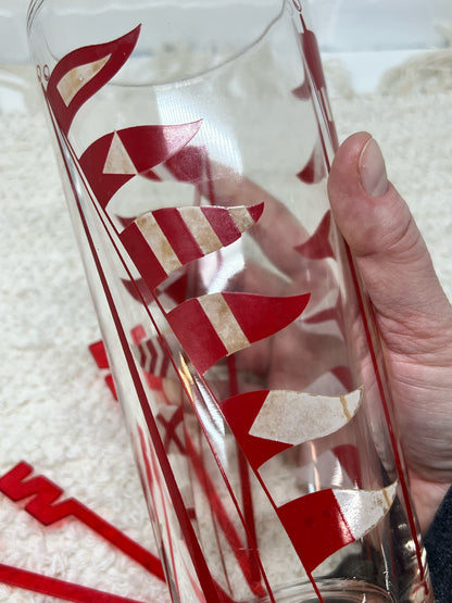 Art Deco Hazel Atlas nautical cocktail shaker w/ two glasses - HARD TO FIND!